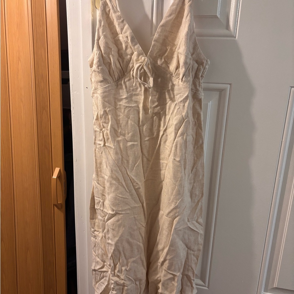 Cream Linen Dress